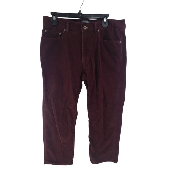 Banana Republic Corduroy Pants Straight Fit  Flat Front Maroon Men's Size 34x30 - Picture 1 of 8